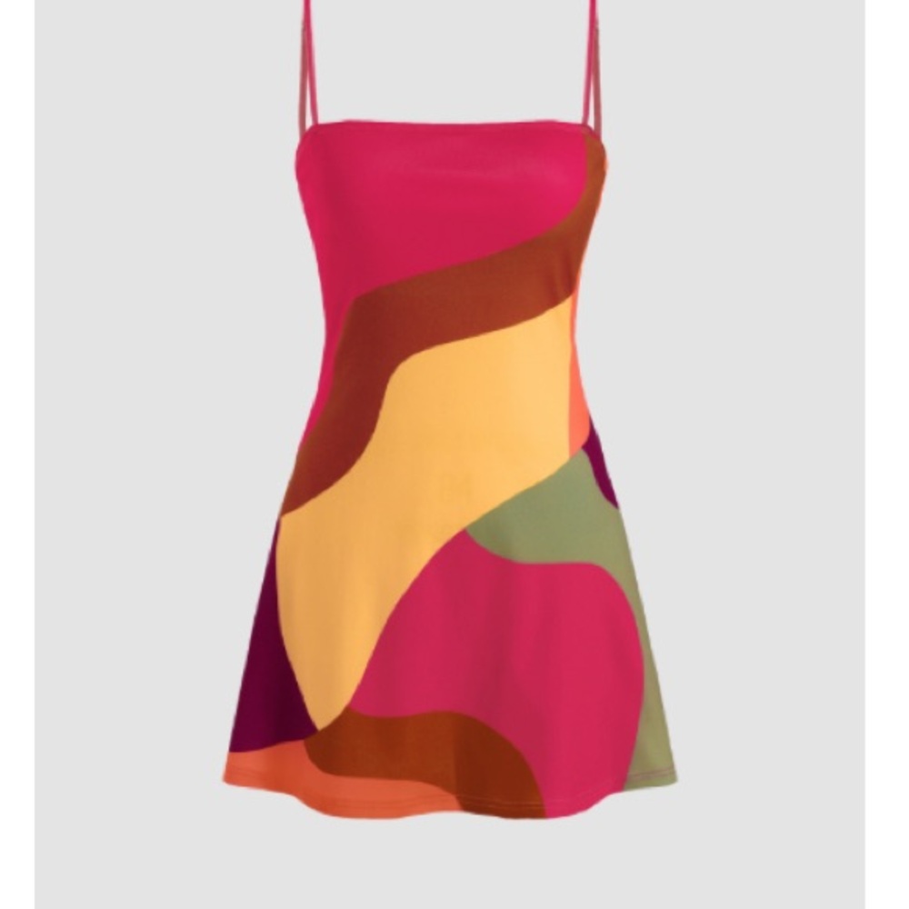 Cider Colorful Abstract Mini Dress